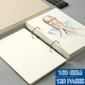 Retro Spiral SketchBook Linen Cobertão de 120 páginas 160gsm Caderno recarregável para artes drwaing de artigos de papelaria suprimentos